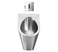 IUokLU Wall-Mounted Urinal, Stainless Steel Men's Urinal, Non-Contact Flushing Urinal, Strong and Anti-Clogging, Sensing Water Out, Easy to Clean (package F)