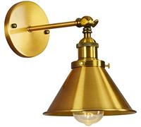 IUokLU Wall Sconce Wall Light Fixture Vintage Metal Swing Arm Wall Lamp Retro Gold Adjustable Iron E27 Wall Light Sconce Light Fixtures for Living Room Corridor Office Reading