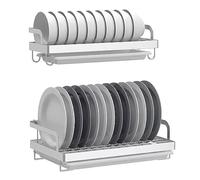 IUokLU WallMounted Dish Rack Stainless Steel Dish Dryer Over Sink Dish nizer Hanging Kitchen Plate Storage SpaceSaving Kitchenware Shelf Dish Drying Rack