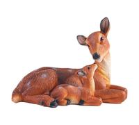 IUOUTG Garden Deer Statue Cute Doe And Fawn Deer Figurine Resin Outdoor Animal Sculpture Art Novelty Ornaments For Outdoor Yard Lawn