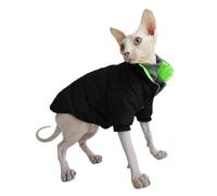 IUOUTG Hairless Cat Clothes Winter Cat Jackets for Cats Only Thicken Warm Cat Outfits Windproof Turtleneck Cat Coats Fashion Pet Clothing for Sphynx, Cornish Rex, Devon Rex