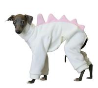 IUOUTG Italian Greyhound Winter Coat Jumpsuit, Soft Lightweight Fleece Dog Dinosaur Pajamas Jacket, Warm Turtleneck Full Body Onesie Bodysuit for Whippets Clothes