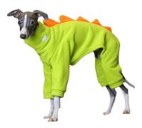 IUOUTG Italian Greyhound Winter Coat Jumpsuit, Soft Lightweight Fleece Dog Dinosaur Pajamas Jacket, Warm Turtleneck Full Body Onesie Bodysuit for Whippets Clothes