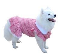 IUOUTG Large Big Dog Dresses Girl, Plaid Breathable Pet Princess Tutu Dress, Designer Birthday Skirt for Extra Dogs Summer Outdoor Walking