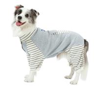 IUOUTG Large Big Dog Warm Coat Bodysuit High Collar Full Body Fleece Dog Onesie Jumpsuit Sweatshirt With Pocket & Button Cold Weather Pet Outfit For Medium Large Breed