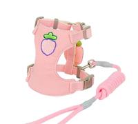 IUOUTG No Pull Dog Harness With Leash Set Soft Mesh Padded Adjustable Chest Strap With Strawberry Motif For Cats Small Dogs