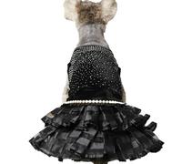 IUOUTG Pet Dog Cat Tutu Dress, Lace Puppy Costume, Cute Black Party Outfit for Small Dogs & Cats, Festival Fashion Pet Apparel for Festivals