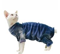 IUOUTG Printed Sphynx Cat Clothes, Warm Turtleneck Winter Cat Pajamas, Soft Velvet Full Body Pet Jumpsuit with Belly Protection Puppy Apparel