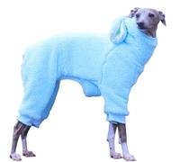 IUOUTG Soft Dog Fleece Jumpsuit Pyjamas for Italian Greyhound, Winter Four-Legged Dog Hoodie Sweater, Pet Warm Outdoor Coat for Whippet Clothes