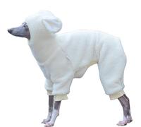 IUOUTG Soft Dog Fleece Jumpsuit Pyjamas for Italian Greyhound, Winter Four-Legged Dog Hoodie Sweater, Pet Warm Outdoor Coat for Whippet Clothes