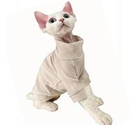 IUOUTG Sphynx Cat Sweater, Warm Cotton Pet Turtleneck Shirt for Hairless Cats, Soft Breathable Winter Pet Pajamas Apparel for Autumn & Winter