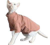 IUOUTG Sphynx Cat Winter Clothes, Warm Fleece Turtleneck Pullover Shirt for Hairless Cats, Soft Pet Apparel for Kitten And Puppy