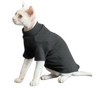 IUOUTG Sphynx Cat Winter Clothes, Warm Fleece Turtleneck Pullover Shirt for Hairless Cats, Soft Pet Apparel for Kitten And Puppy