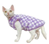 IUOUTG Sphynx Cat Winter Vest, Soft Fleece Thick Shirt for Hairless Cats, Cold Weather Pet Clothes Soft Kitten Sweater for Winter