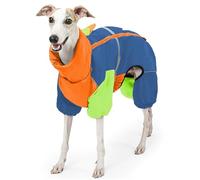 IUOUTG Turtleneck Full Body Dog Coat, Windproof Winter Dog Jacket with Zipper, Warm Pet Outerwear with Leash Hole, Greyhound Whippet Clothes for Cold Weather