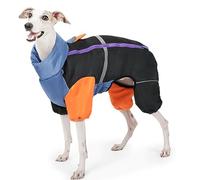 IUOUTG Turtleneck Full Body Dog Coat, Windproof Winter Dog Jacket with Zipper, Warm Pet Outerwear with Leash Hole, Greyhound Whippet Clothes for Cold Weather