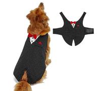 IUOUTG Tuxedo Suit for Large Dogs, Formal Dogs Wedding Party Shirt with Bow Tie, Stylish Pet Prince Gentleman Outfit for Birthday Costume