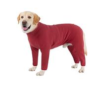 IUOUTG Warm Fleece Dog Jumpsuit, Windproof Pullover Pajamas,Drawstring Design Dog Onesie Shedding Suit For Medium & Large Dogs
