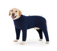 IUOUTG Warm Fleece Dog Jumpsuit, Windproof Pullover Pajamas,Drawstring Design Dog Onesie Shedding Suit For Medium & Large Dogs