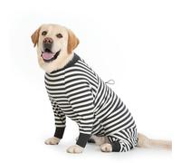 IUOUTG Winter Striped Dog Coats Jumpsuit With Adjustable Drawstring,Lightweight Pajamas Pullover Stretchy Onesie Four-Legged Clothes For Large Medium Dogs