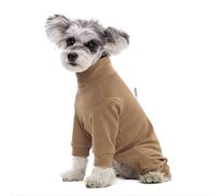 IUOUTG Winter Warm Dog Onesies Pajamas For Small Dogs Cozy Solid Color Long Sleeve Puppy Jumpsuit Bodysuit With Adjustable Drawstring For Cold Weather Dog Coat