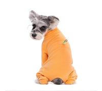 IUOUTG Winter Warm Dog Onesies Pajamas For Small Dogs Cozy Solid Color Long Sleeve Puppy Jumpsuit Bodysuit With Adjustable Drawstring For Cold Weather Dog Coat