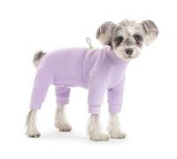 IUOUTG Winter Warm Dog Onesies Pajamas For Small Dogs Cozy Solid Color Long Sleeve Puppy Jumpsuit Bodysuit With Adjustable Drawstring For Cold Weather Dog Coat