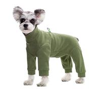 IUOUTG Winter Warm Dog Onesies Pajamas For Small Dogs Cozy Solid Color Long Sleeve Puppy Jumpsuit Bodysuit With Adjustable Drawstring For Cold Weather Dog Coat