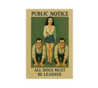 IUOYTTU All Dogs Must Be Leashed - Feminist Gouache Style Canvas Poster Bedroom Decor Landscape Office Room Decor Gift 24x36inch(60x90cm)
