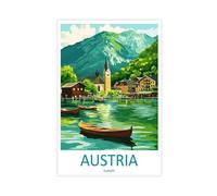 IUOYTTU Austria Travel Poster Europe Art Vienna Cityscape (2) Canvas Poster Wall Art Decor Print Picture Paintings for Living Room Bedroom Decoration 20x30inch(50x75cm)