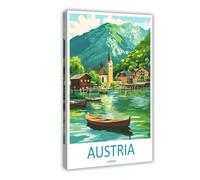 IUOYTTU Austria Travel Poster Europe Art Vienna Cityscape (2) Canvas Poster Wall Art Decor Print Picture Paintings for Living Room Bedroom Decoration 12x18inch(30x45cm)