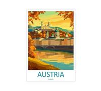 IUOYTTU Austria Travel Poster Europe Art Vienna Cityscape Canvas Poster Bedroom Decor Landscape Office Room Decor Gift 20x30inch(50x75cm)