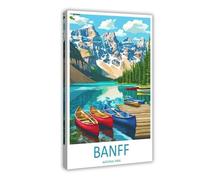 IUOYTTU Banff National Park Canada Art Mountain Landscape Canvas Poster Wall Art Decor Print Picture Paintings for Living Room Bedroom Decoration 20x30inch(50x75cm)
