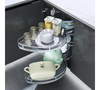 IUPPA Kitchen Cabinet Corner Pullout Storage Shelf Blind Corner Organizer Spice Bowl Rack Soft Close Corner Cabinet Fitting Height Adjustable,Right open-700mm