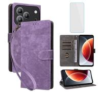 IUQXU for Blackview Wave 7C Phone Wallet Case with Screen Protector [RFID Blocking] Leather Flip Card Slot Kickstand Women Men Mobile Phone Case for Blackview Wave 7 C Black view Wave7 C Wave7C Purple