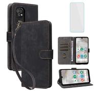 IUQXU for Doro 8200 /Doro 8100 Wallet Phone Case with Screen Protector [RFID Blocking] Leather Flip Card Holder Kickstand Women Men Cell Phone Case for Doro8200 Doro8100 4G LTE Black