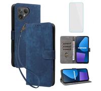 IUQXU for Fairphone 5 5G Phone Wallet Case with Screen Protector [RFID Blocking] Leather Flip Card Slot Kickstand Women Men Mobile Phone Case for Fair phone 5 Fairphone5 Blue