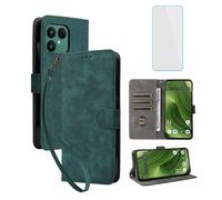 IUQXU for Fairphone 6 5G Wallet Phone Case with Screen Protector [RFID Blocking] Leather Flip Card Holder Kickstand Women Men Cell Phone Case for Fairphone6 FP6 Fairphone Gen.6 Green