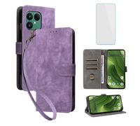 IUQXU for Fairphone 6 5G Wallet Phone Case with Screen Protector [RFID Blocking] Leather Flip Card Holder Kickstand Women Men Cell Phone Case for Fairphone6 FP6 Fairphone Gen.6 Purple
