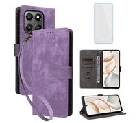 IUQXU for Honor 400 Smart 5G/4G Phone Wallet Case with Screen Protector [RFID Blocking] Leather Flip Card Kickstand Women Men Mobile Phone Case for Honor400 Smart Honor 400Smart Honor400Smart Purple