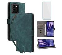 IUQXU for Nokia HMD Skyline Wallet Phone Case with Screen Protector [RFID Blocking] Leather Flip Card Holder Kickstand Strap Women Men Cell Phone Case for Nokia Skyline HMD Sky line 5G Green