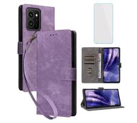 IUQXU for Nokia HMD Skyline Wallet Phone Case with Screen Protector [RFID Blocking] Leather Flip Card Holder Kickstand Strap Women Men Cell Phone Case for Nokia Skyline HMD Sky line 5G Purple