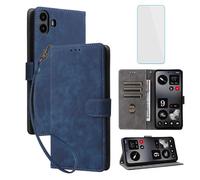 IUQXU for Nothing CMF Phone 1 Wallet Phone Case with Screen Protector [RFID Blocking] Leather Flip Card Holder Kickstand Women Men Cell Phone Case for Nothing CMF Phone1 CMFPhone1 CMFPhone 1 Blue