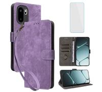 IUQXU for OnePlus 15R 5G Wallet Phone Case with Screen Protector [RFID Blocking] Leather Flip Card Holder Kickstand Women Men Cell Phone Cover for 1+15R One Plus 15R 15 R PlusOne OnePlus15R Purple