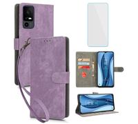 IUQXU for TCL 40 Nxtpaper 5G Wallet Phone Case with Screen Protector [RFID Blocking] Leather Card Holder Kickstand Women Men Cell Phone Case for TCL40 Nxtpaper 5G 40Nxtpaper TCL40Nxtpaper 5G Purple