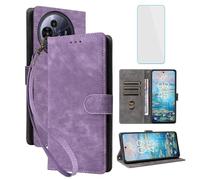 IUQXU for TCL 50 Nxtpaper 5G Wallet Phone Case with Screen Protector [RFID Blocking] Leather Flip Card Holder Kickstand Strap Women Men Cell Phone Case for TCL 50 Pro Nxtpaper TCL50 Nxtpaper 5G Purple