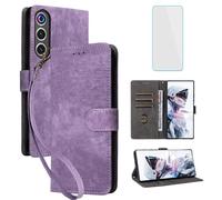 IUQXU for ZTE Nubia Red Magic 10 Air Wallet Phone Case with Screen Protector [RFID Blocking] Leather Flip Card Holder Kickstand Women Men Cell Phone Cover for RedMagic 10 Air 10Air Purple