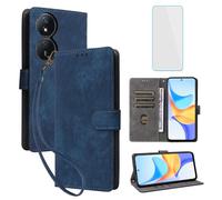IUQXU RFID Wallet Phone Case for Honor X7B/Honor 90 Smart 5G Blue