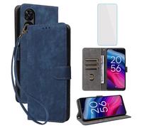 IUQXU RFID Wallet Phone Case for TCL 40 NxtPaper 4G/TCL 50 SE Blue
