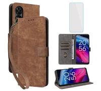 IUQXU RFID Wallet Phone Case for TCL 40 NxtPaper 4G/TCL 50 SE Brown